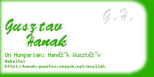 gusztav hanak business card